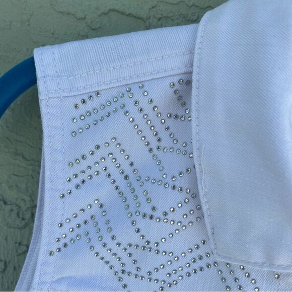 Baccini Women's Sleeveless White Denim Vest Size S Button-Down Classic C… - Picture 6 of 9